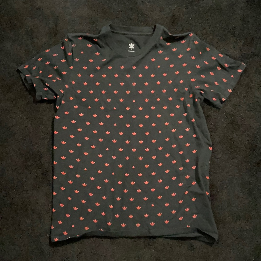 Adidas Trefoil Logo Shirt - Black/Red (Medium)